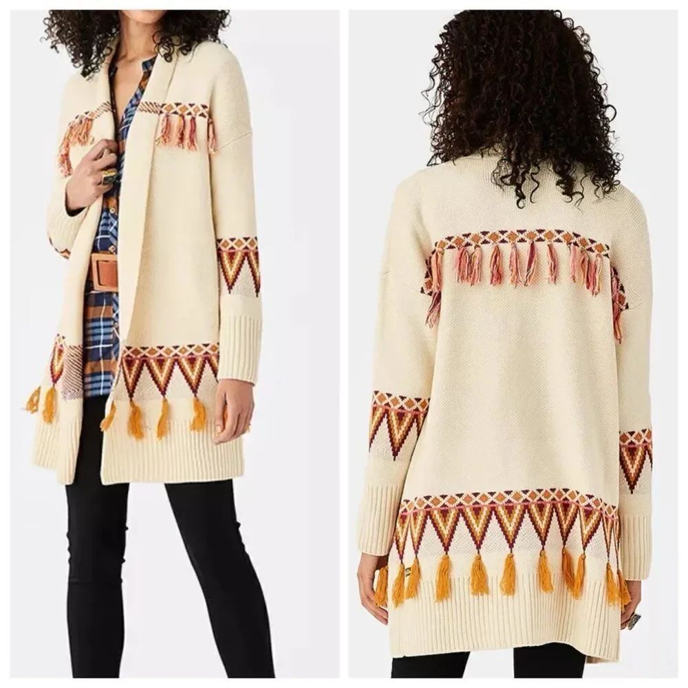 Matilda Jane Moments With You Gingersnap Cardigan Sweater Cream Gold Orange Sm